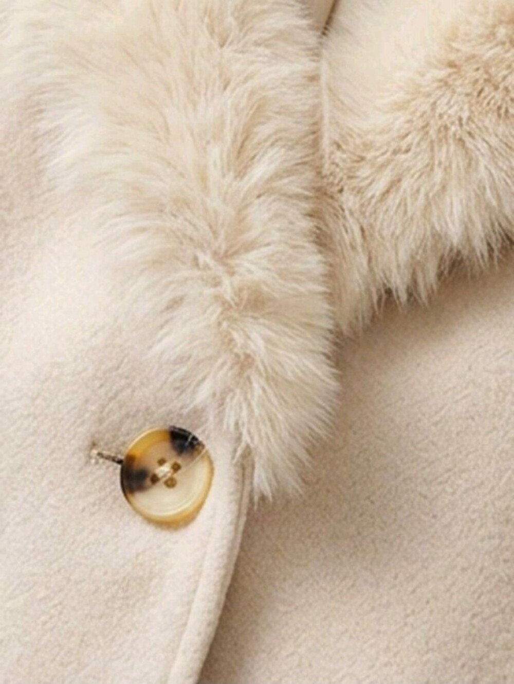 Women's Solid Color Fur Collar Long Sleeve Elegant Regular Fit Jacket - Picture 3 of 5